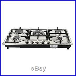 30 5 Burners Built-In Stove Top Gas Cooktop Iron Burner Kitchen Gas Cooking