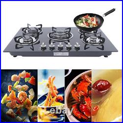 30 5 Burners Stove Top Tempered Glass Built-in Cooktop NG/LPG Gas Hob Cooker US