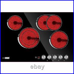30 7400W Electric Cooktop Ceramic 4 Burners Built-in Stove with Child Safety Lock