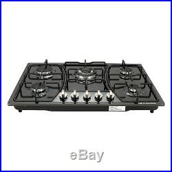 30 Black Titanium Stainless 5 Burner Built-In Stove LPG/NG Fixed Gas Cooktop