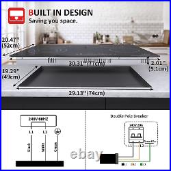 30'' Built-In Electric Ceramic Stove Cooktop Cooker 4 Burners Child Safety Lock