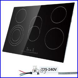 30 Built-in Electric Ceramic Cooktop 5 Burners Glass Stove Touch Control 8600W