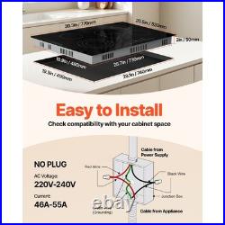 30 Built-in Electric Ceramic Cooktop 5 Burners Glass Stove Touch Control 8600W