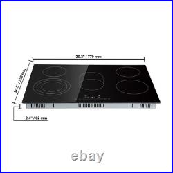30 Built-in Electric Ceramic Cooktop 5 Burners Glass Stove Touch Control 8600W