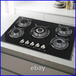 30 Built-in Gas Hob Dual Fuel RVs 5 Burners NG/LPG Auto Ignition Stainless