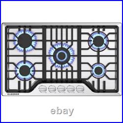 30 Bulit-in Gas Cooktop Stove Top 5 Burners LPG/NG Dual Fuel Stainless Steel