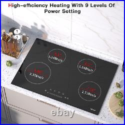 30 Ceramic Cooktop 4 Burners Drop-in Touch Control Cooker Timer Child Lock US