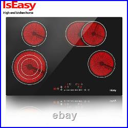 30 Drop-in Electric Ceramic Cooktop, 4 Burners, Touch Control, Child Lock, Timer