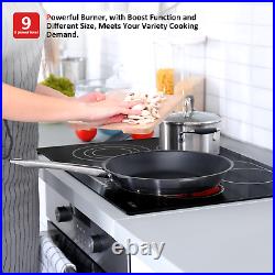 30 Drop-in Electric Ceramic Cooktop, 4 Burners, Touch Control, Child Lock, Timer