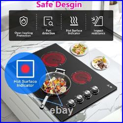 30 Electric Ceramic Cooktop 4 Burner Built-In Radiant Stove Knob Control ETL 30 Electric Ceramic Cooktop 4 Burner Built-In Radiant Stove Knob Control ETL