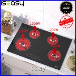 30 Electric Ceramic Cooktop 4 Burner Single Lap Built-In Touch Control Timer US