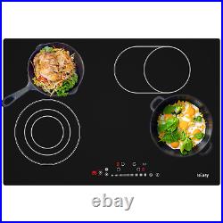 30 Electric Ceramic Cooktop 4 Burners Drop-in Touch Control Cooker Timer 7200W