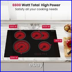 30 Electric Cooktop 4 Burner 240V Sensor Touch Control Ceramic Glass Cooktop
