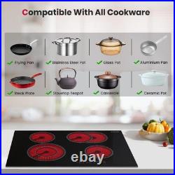 30 Electric Cooktop 4 Burner 240V Sensor Touch Control Ceramic Glass Cooktop