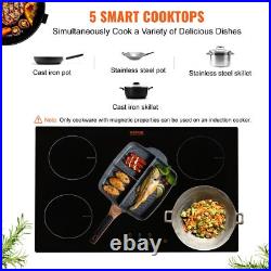 30'' Electric Cooktop 5 Burners Built-in Magnetic Cooktop 9200W 9 Heating Level