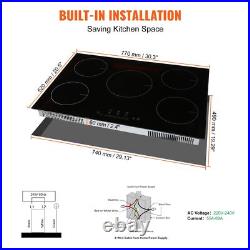 30'' Electric Cooktop 5 Burners Built-in Magnetic Cooktop 9200W 9 Heating Level