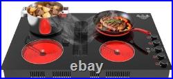 30 Electric Cooktop with Downdraft 4 Burner 220V Electric Stove Top
