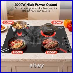 30 Electric Cooktop with Downdraft 4 Burner 220V Electric Stove Top