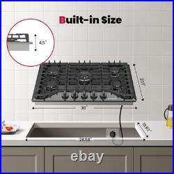 30 Gas Cooktop 5 Sealed Burner? 120V AC Plug-in Stovetop NG/LPG Convertible CSA