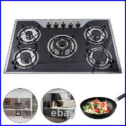 30 Gas Cooktop Built in Gas Stove 5 Burners Gas Stoves LPG/NG Stainless Steel