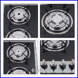 30 Gas Cooktop Built in Gas Stove 5 Burners LPG/NG Gas Cooker Tempered Glass