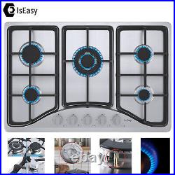 30'' Gas Cooktop Stove Stainless Steel NG& LPG Cook Top Hob Cooker 5 Burners