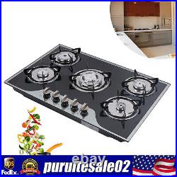 30 Gas Cooktop Stove Top 5 Burners LPG/NG Dual Fuel Stainless Steel Built-In