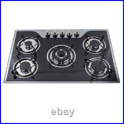 30 Gas Cooktop Stove Top 5 Burners LPG/NG Dual Fuel Stainless Steel Built-In 30 Gas Cooktop Stove Top 5 Burners LPG/NG Dual Fuel Stainless Steel Built-In