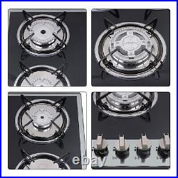 30 Gas Cooktop Stove Top 5 Burners LPG/NG Dual Fuel Stainless Steel Built-In