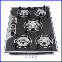 30 Gas Cooktop Stove Top 5 Burners LPG/NG Dual Fuel Stainless Steel Built-In