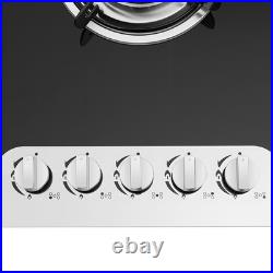 30 Gas Cooktop Stove Top 5 Burners LPG/NG Dual Fuel Stainless Steel Built-In