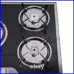 30 Gas Cooktop Stove Top 5 Burners LPG/NG Dual Fuel Stainless Steel Built-In