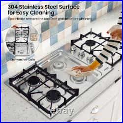 30 Gas Cooktop with 4 Sealed Burners ABS Knobs Cast Iron Grates Easy Cleaning