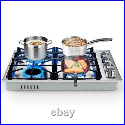 30 Gas Cooktop with 4 Sealed Burners ABS Knobs Cast Iron Grates Easy Cleaning