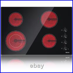 30 In. 4 Elements Ceramic Glass Surface Radiant Electric Cooktop in Black with K