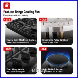 30 In. Gas Cooktop 4 Sabaf Sealed Burners Heavy Duty withZinc Alloy Knobs NG/LPG