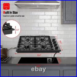 30 In. Gas Cooktop 4 Sabaf Sealed Burners Heavy Duty withZinc Alloy Knobs NG/LPG