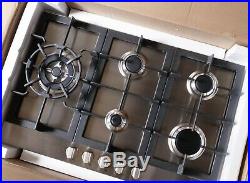 30 In. Gas Cooktop In Stainless Steel With 5 Sealed Brass Burners (open Box)