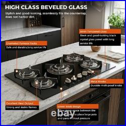 30 In Gas Cooktop Propane Gas Stove 5 Burner NG LPG Dual Fuel Tempered Glass