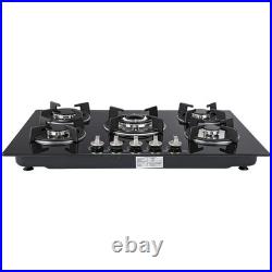 30 In Gas Cooktop Propane Gas Stove 5 Burner NG LPG Dual Fuel Tempered Glass