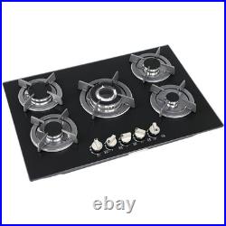 30 In Gas Cooktop Propane Gas Stove 5 Burner NG LPG Dual Fuel Tempered Glass