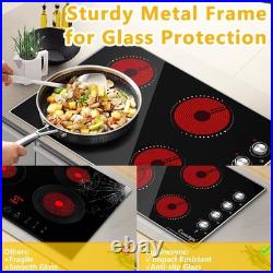 30 Inch Built-In Electric Ceramic Glass Cooktop, 4 Burners, 7200W Total Power