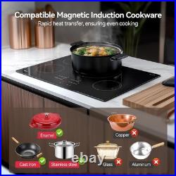 30 Inch Built-in Induction Cooktop 7400W with4 Boost Burner 240V Child Safety Lock
