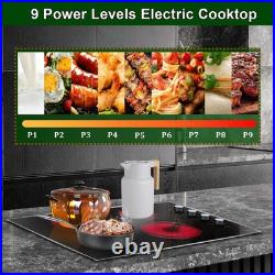 30 Inch Cooktop 4 Burners Built-In Electric Stove Glass Protection 6700W