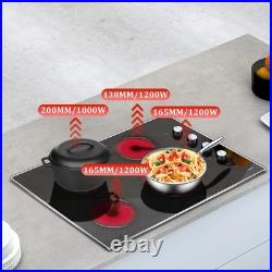 30 Inch Cooktop 4 Burners Built-In Electric Stove Glass Protection 6700W