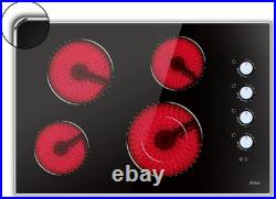 30 Inch Cooktop 4 Burners Built-In Electric Stove Glass Protection 6700W