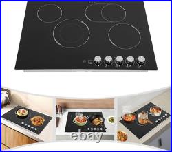30 Inch Electric Cooktop, 4 Burner Electric Stove Top Knob Control, Built-In Cer