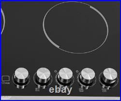 30 Inch Electric Cooktop, 4 Burner Electric Stove Top Knob Control, Built-In Cer