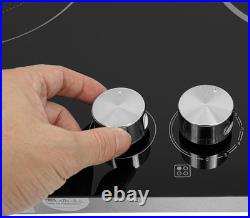 30 Inch Electric Cooktop, 4 Burner Electric Stove Top Knob Control, Built-In Cer