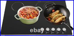 30 Inch Electric Cooktop, 4 Burner Electric Stove Top Knob Control, Built-In Cer